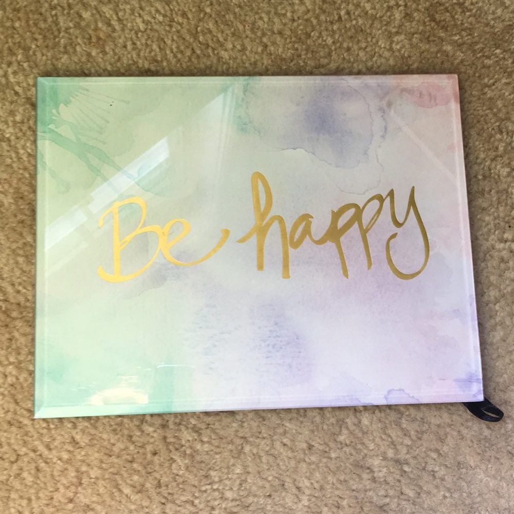 Be Happy Quote Multicolor Pastel Tie Dye Photo Frame